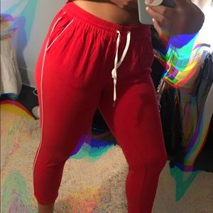 Red joggers